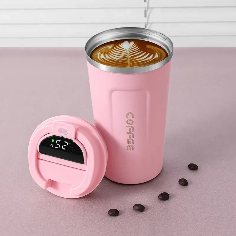380/510Ml Thermos Coffee Mug Stainless Steel Coffee Cup Temperature Display Vacuum Flask Thermal Tumbler Insulated Water Bottle